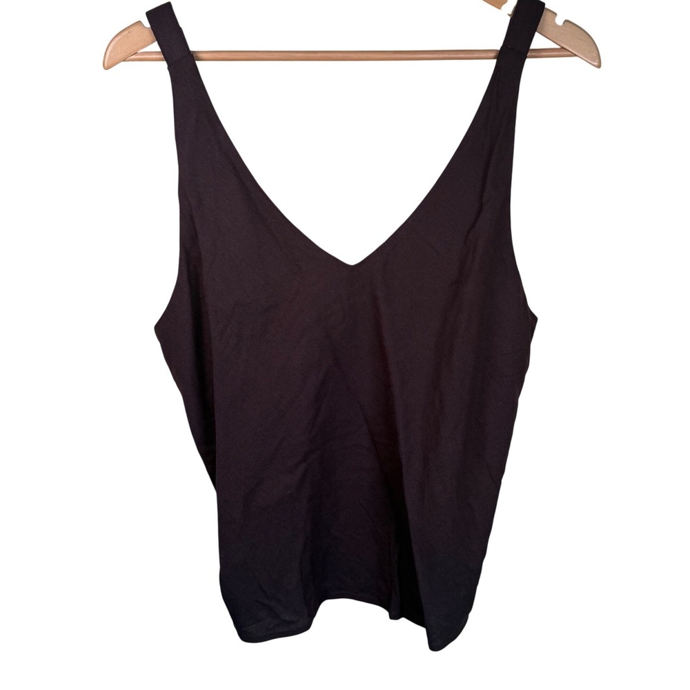 Wildfang Empower Linen Adjustable Cami Women Large Mocha Brown Capsule Neutral
